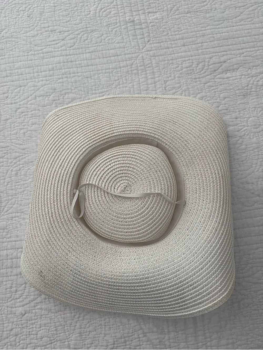 Ivory 'Bride' Straw Sun Hat with Gold Script